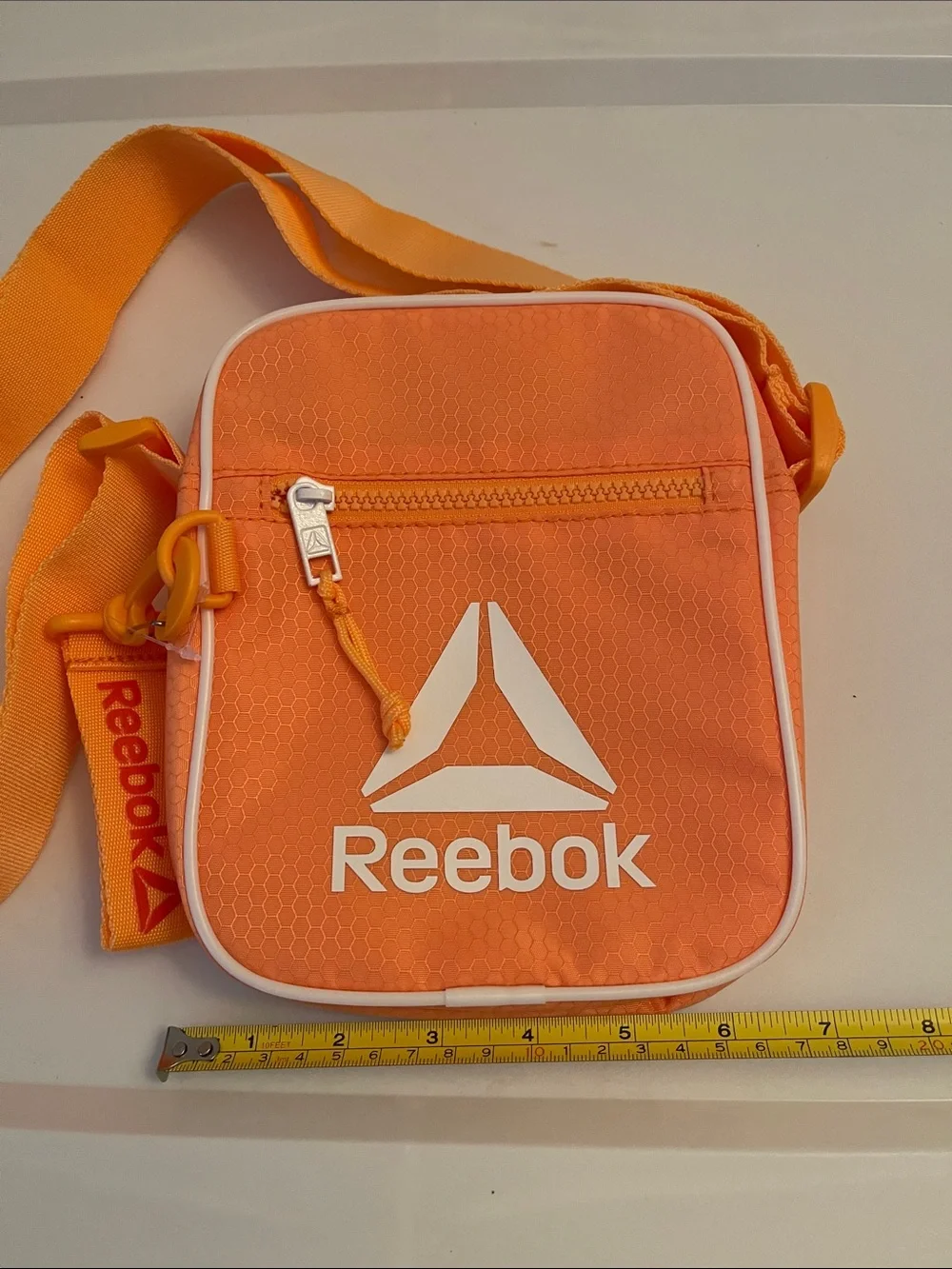 Reebok Orange Mini Crossbody Bag with White Logo